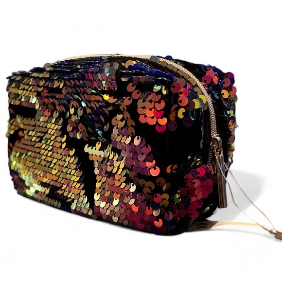 H&M Sequined Compact Makeup Bag / Cosmetics Bag, NEW - Picture 3 of 4